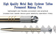 Stylo manuel de tatouage de sourcil de Microblading d'or cosmétique fait main d'outil