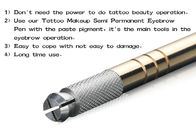 Stylo manuel de tatouage de sourcil de Microblading d'or cosmétique fait main d'outil