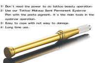 Stylo manuel fait main de tatouage d'or pour l'opération de sourcil et de lèvre, outils permanents de maquillage