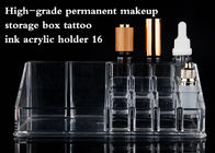 Support acrylique clair de 16 trous pour l'étagère d'encre de tatouage de colorant de maquillage